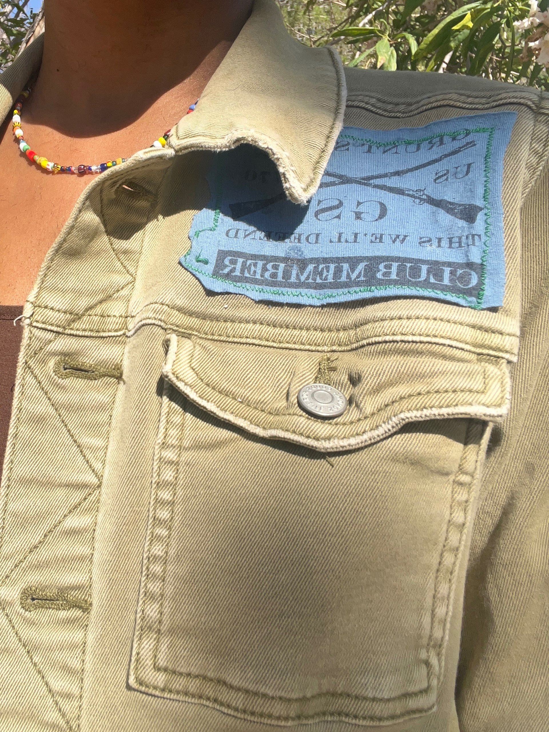Women's Green Patchwork Jacket product image (5)