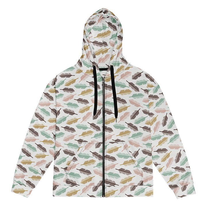 Mid-Century Modern Feathers Recycled Unisex Zip Hoodie product image (1)