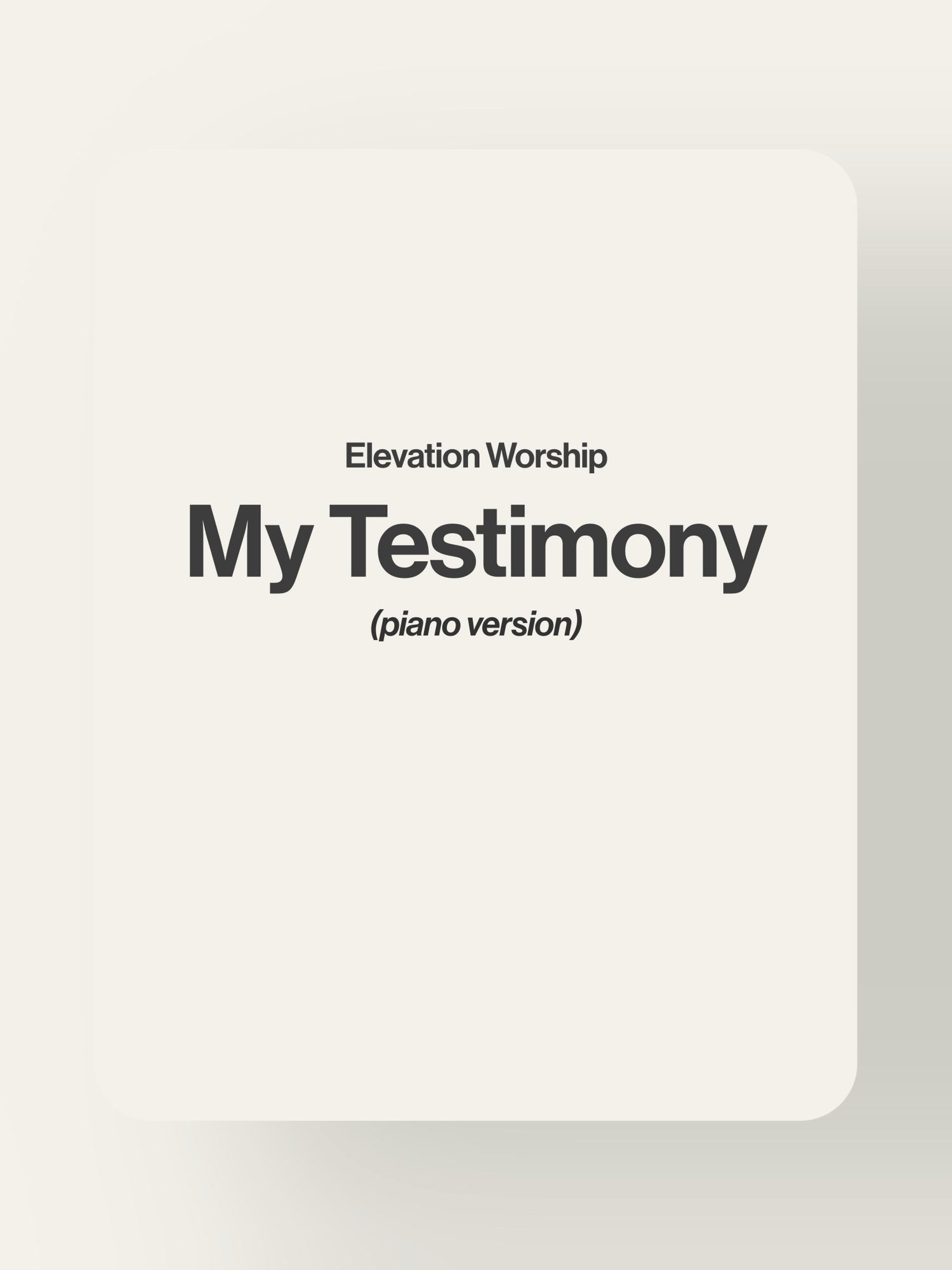 My Testimony - Elevation Worship product image (1)