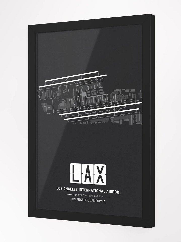 Framed Airport LAX Premium Map On Matt Paper product image (2)