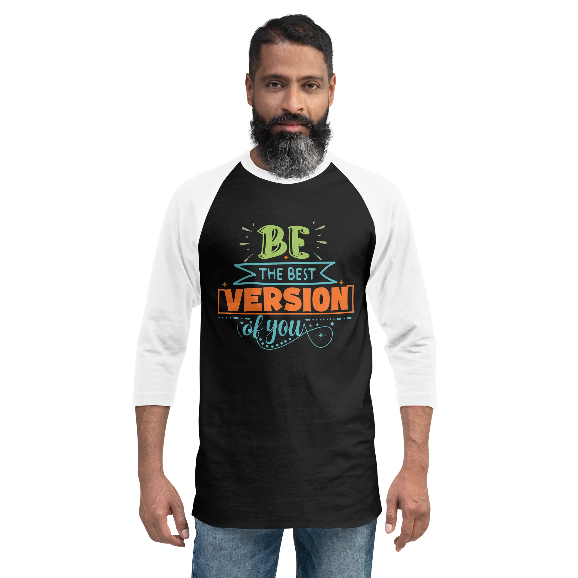 Be the Best Version of You Raglan Baseball Tee – Retro Inspirational Graphic Shirt product image (2)