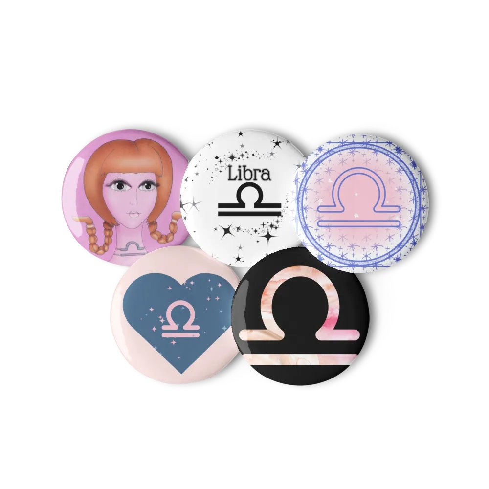 Libra Constellation Pin Buttons product image (11)