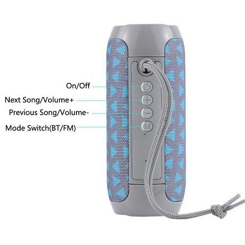 TG117 Portable Wireless Bluetooth Waterproof Speaker - USB/TF/FM Radio (Light Blue/Gray) product image (2)