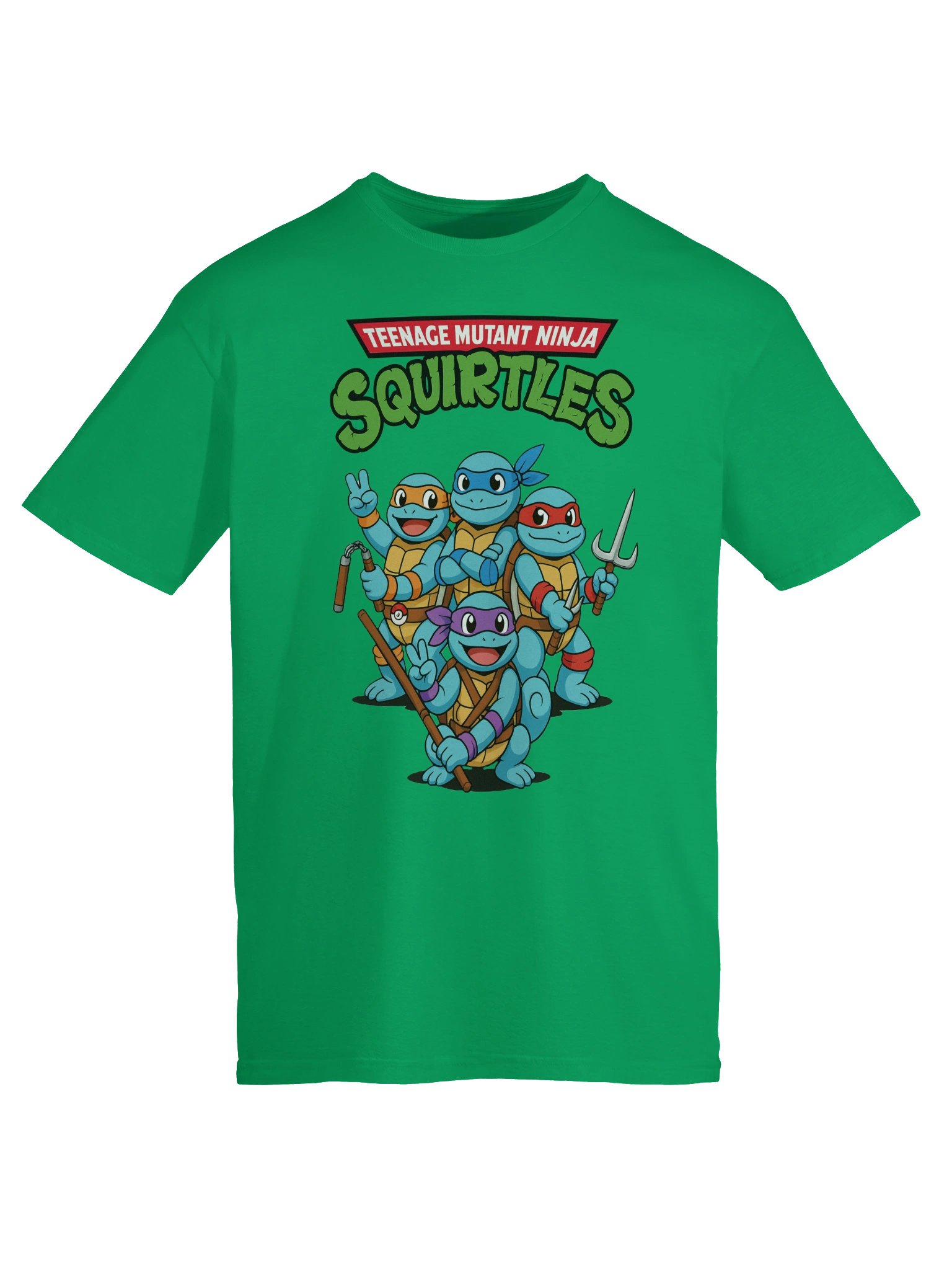 Ninja Squirtles Shirt – TMNT Pokémon Mashup Tee, Retro Cartoon Parody, Squirtle Squad Ninja T-Shirt product image (9)