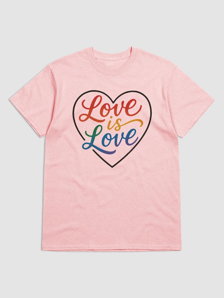 Love is Love Pride T-Shirt | LGBTQ+ Rainbow Heart Design | Equality Tee product image (5)