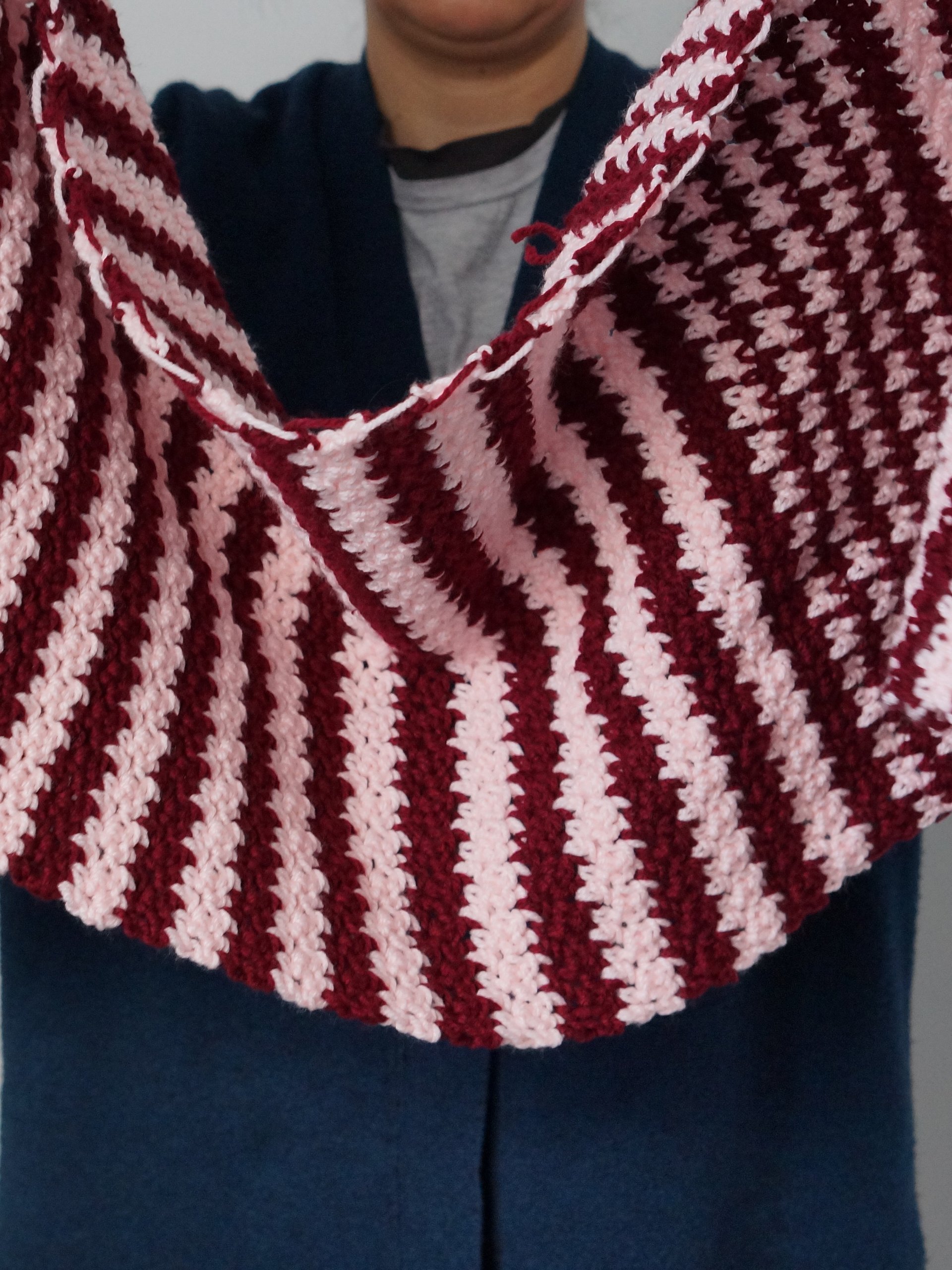 Houndstooth rectangular shawl crochet pattern product image (3)