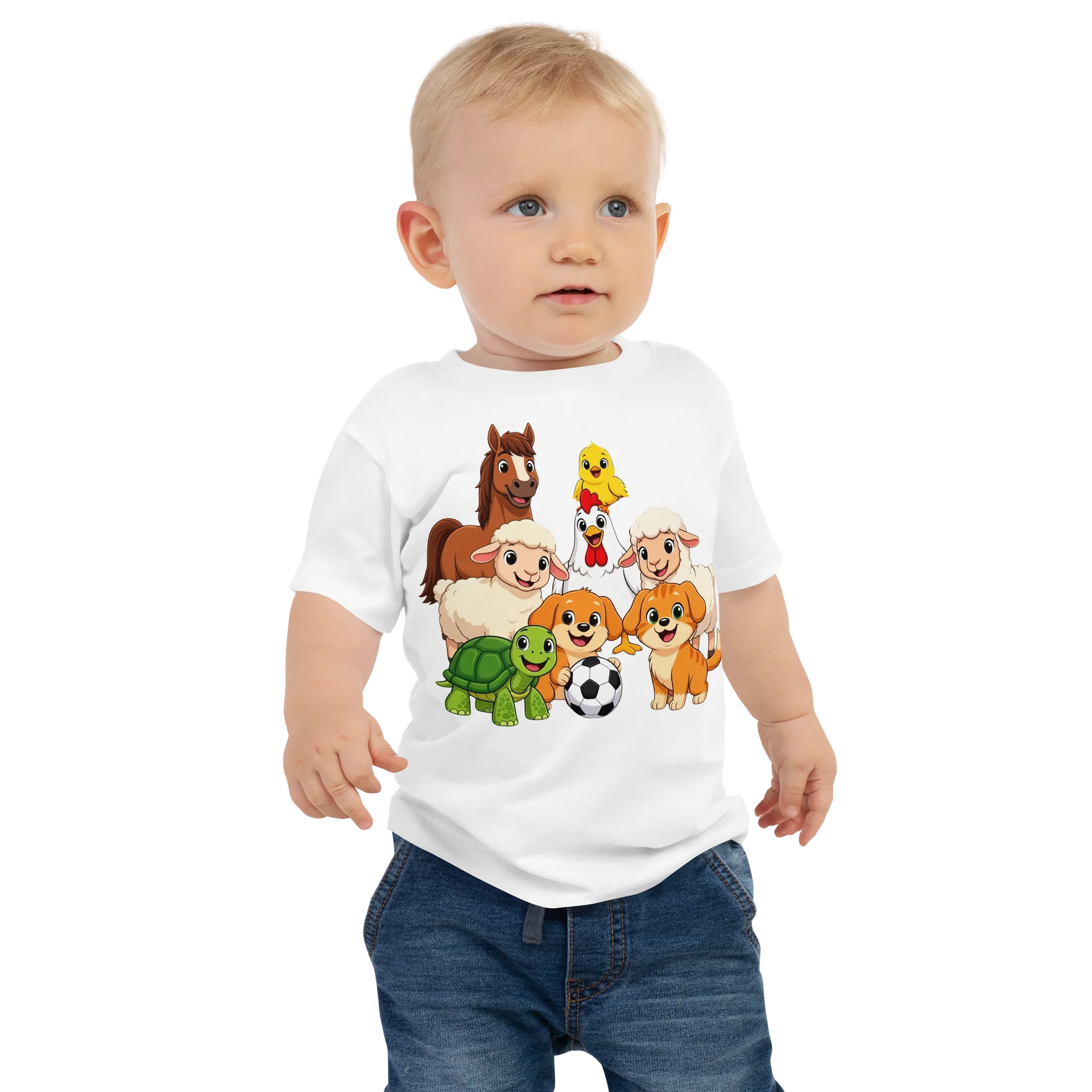 Cute Farm Animal Soccer Crew Tee product image (1)