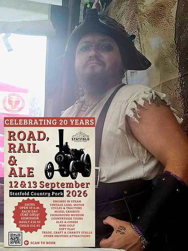 We're all ready for day 2 of Road, Rail & Ale at @statfoldcountrypark 

Come and grab a tankard for your ale, a pouch for you...