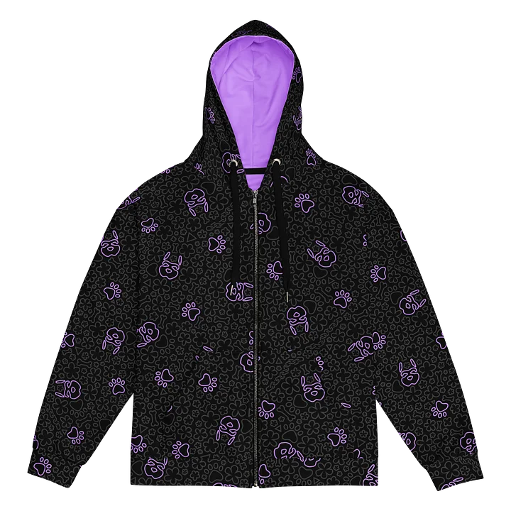 Psych Pattern Zip-Up Hoodie - Night Purple product image (1)