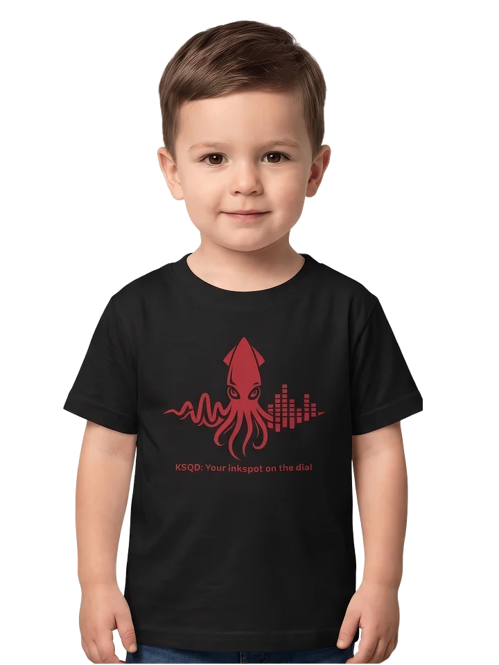 KSQD “Little Squid Beats” Baby Jersey T-Shirt (Red Squid) product image (1)