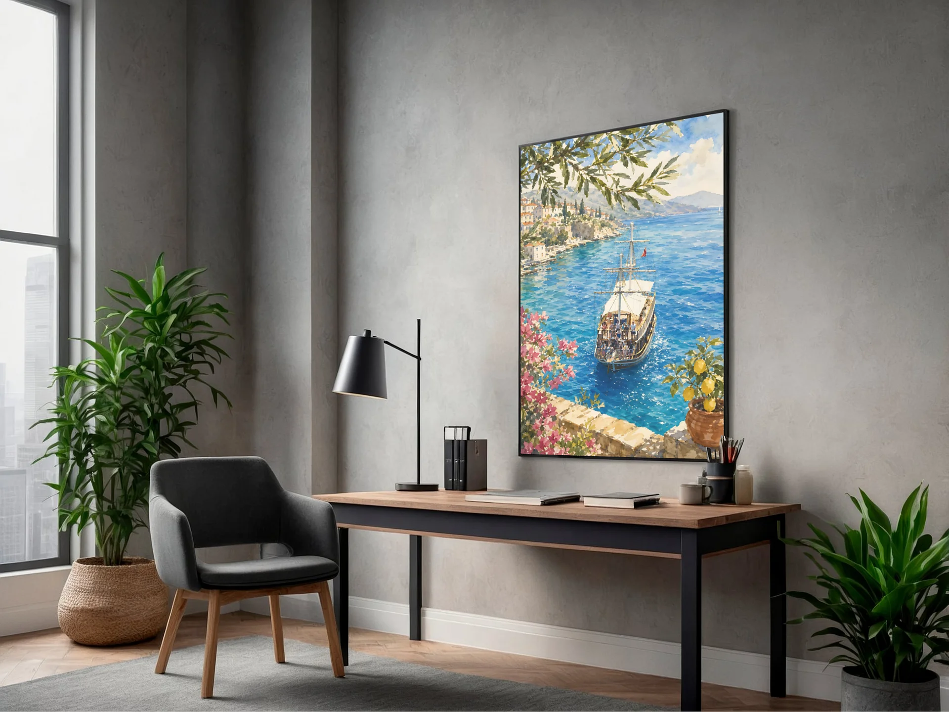Coastal Mediterranean Beach Artwork product image (2)