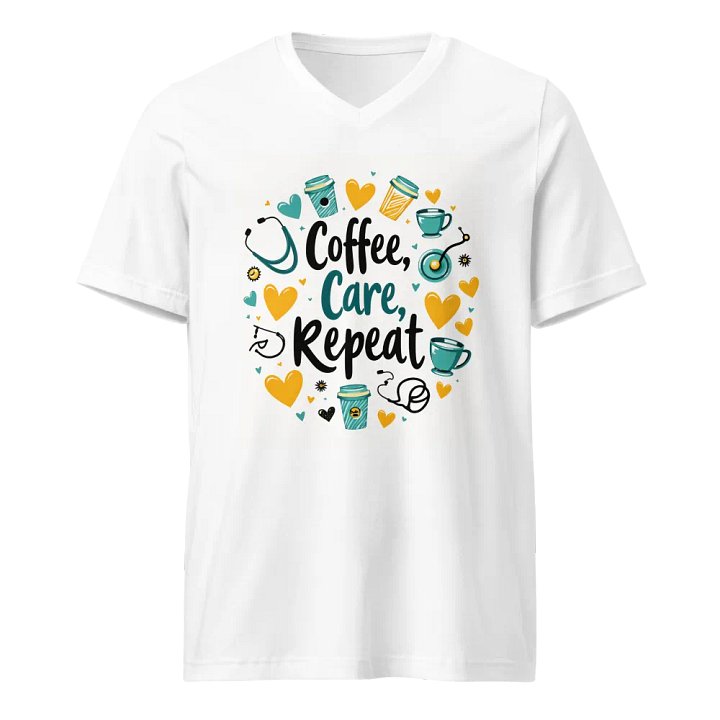 Care & Caffeine V-Neck Tee product image (1)