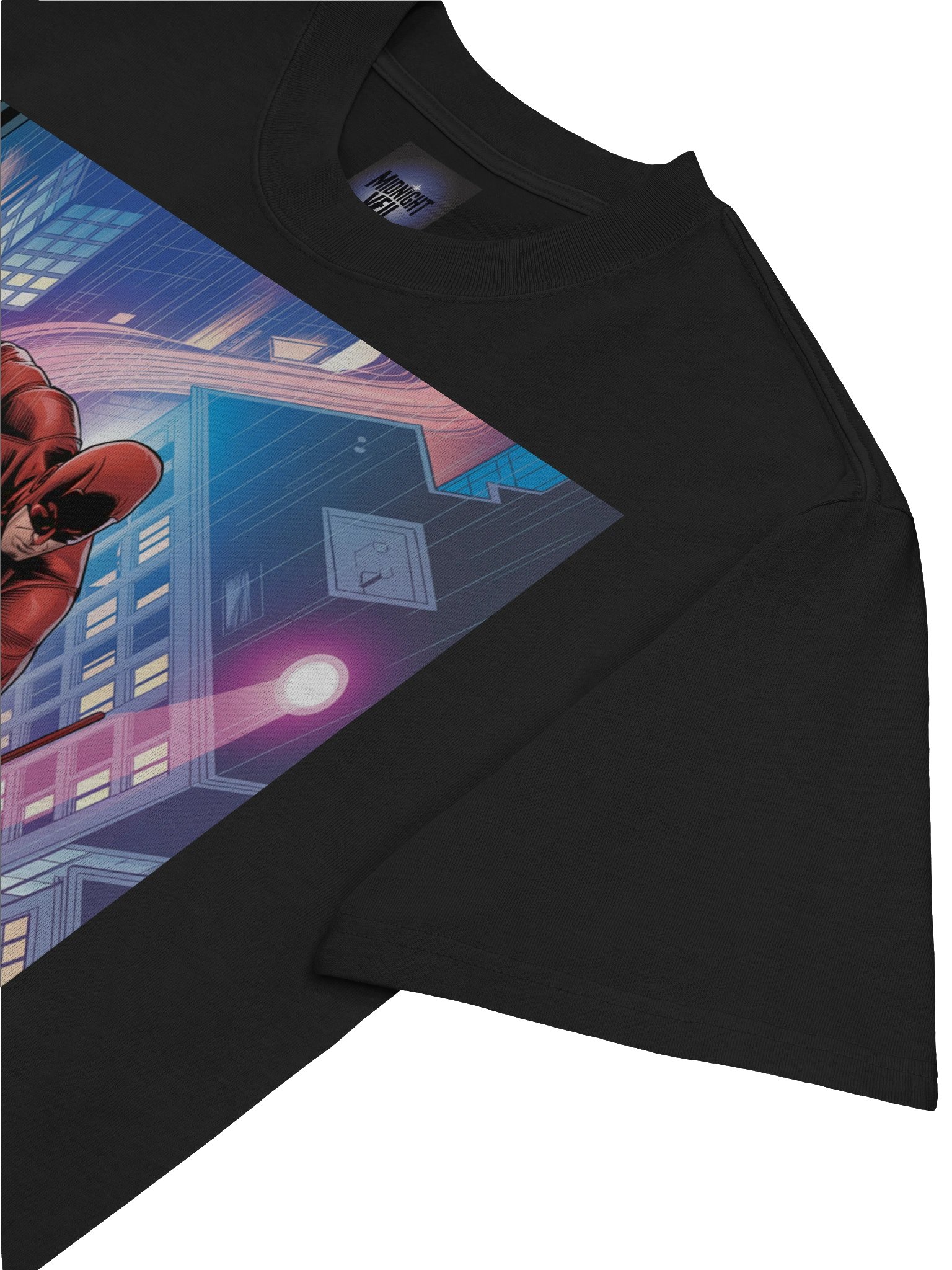 Daredevil's Crimson Vault – Premium Oversized Faded T-Shirt product image (7)