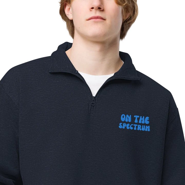 ON THE SPECTRUM (aqua) embroidered quarter zip product image (12)
