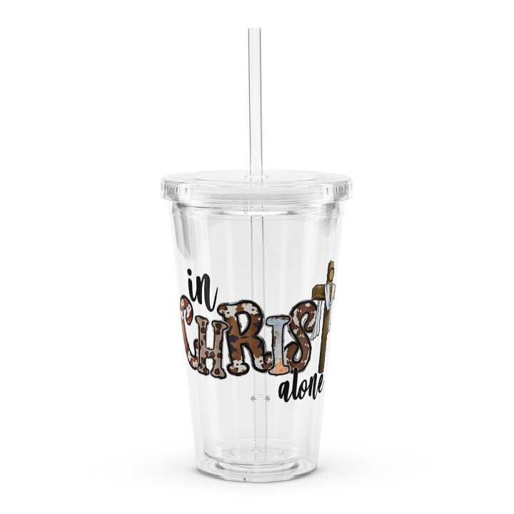 In Christ Alone - Double Wall Clear Plastic Tumbler product image (1)