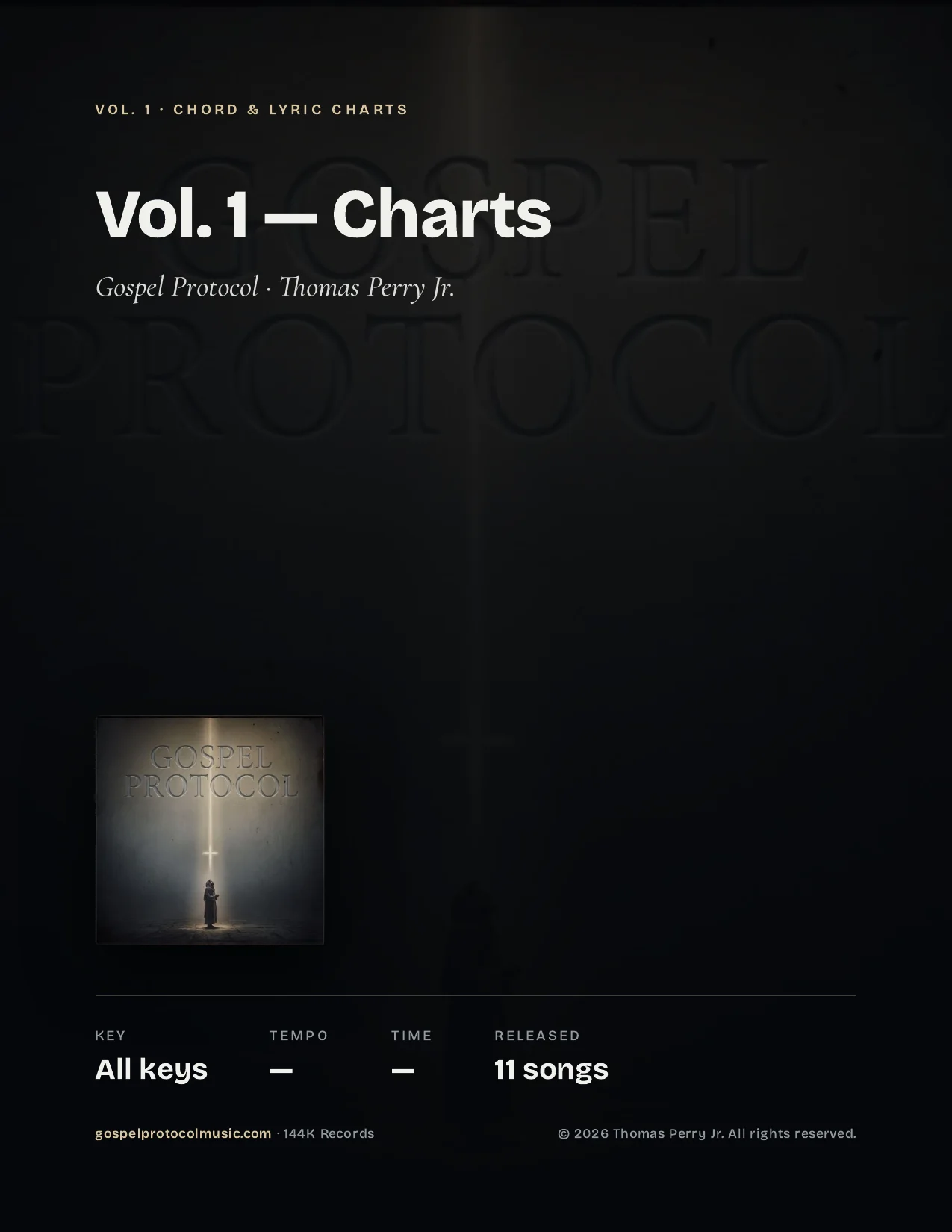 Vol. 1 — Chord & Lyric Charts product image (1)