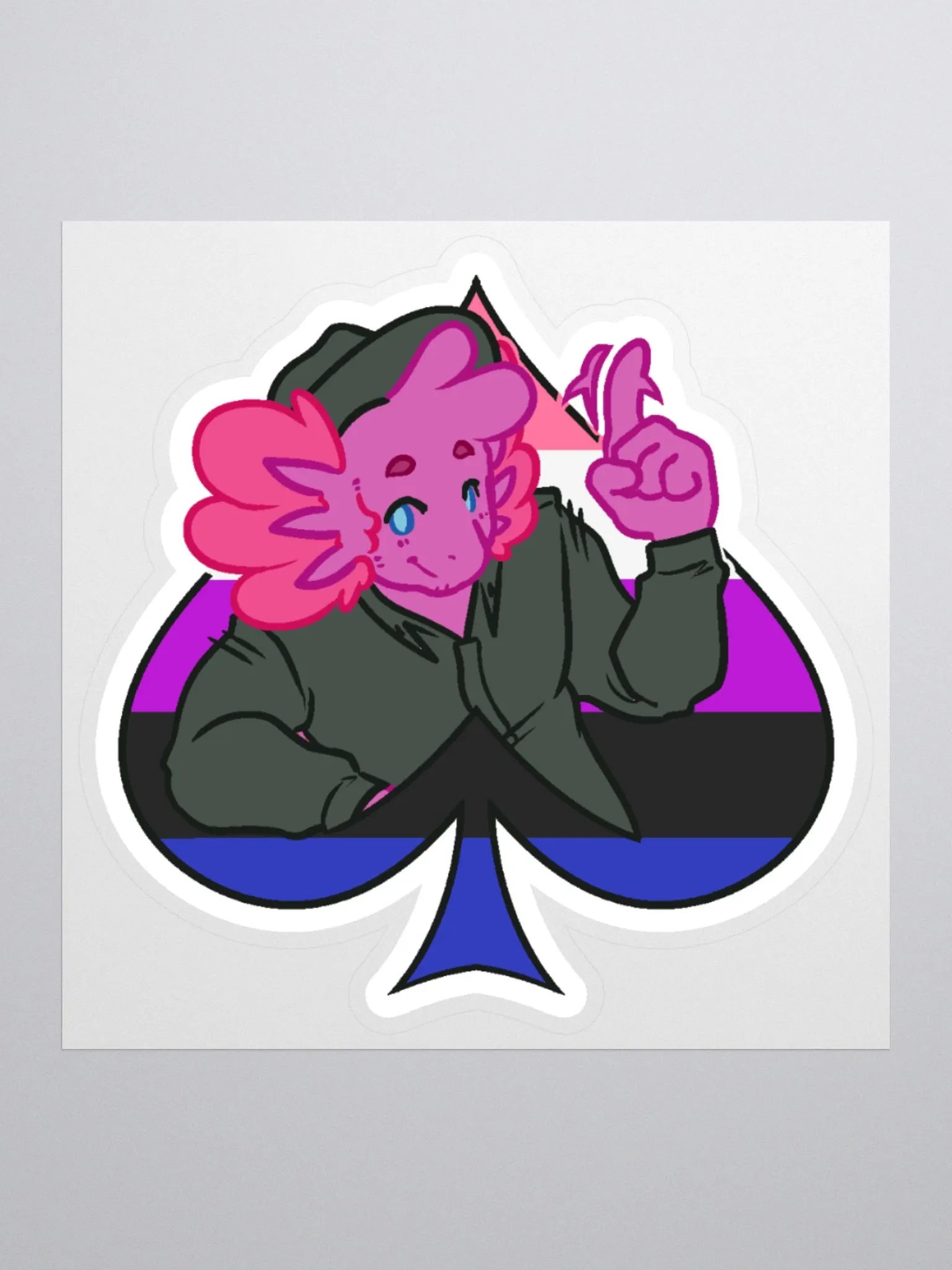 Genderfluid in Spades | Kiss-Cut Sticker product image (1)