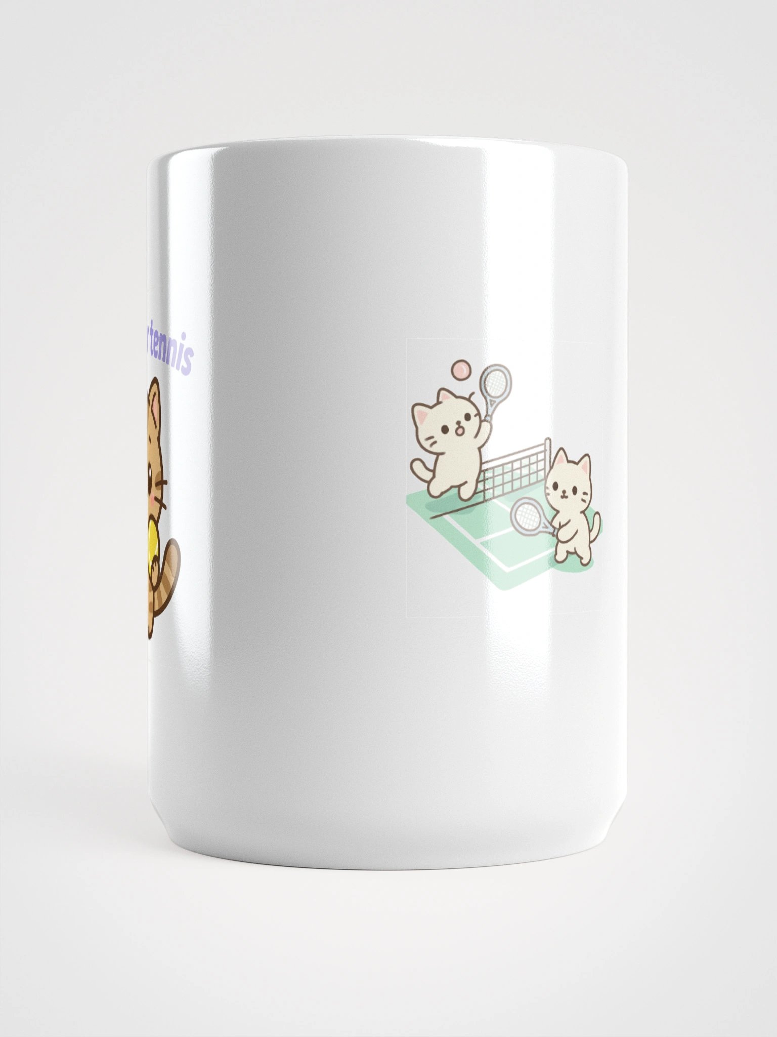 Tennis Cat White Glossy Mug product image (6)