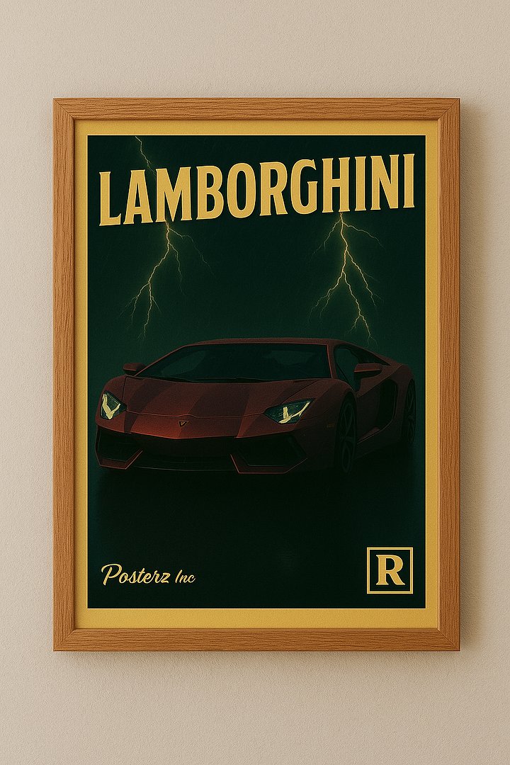 Lambo Thunder Cinematic Speed Poster product image (1)