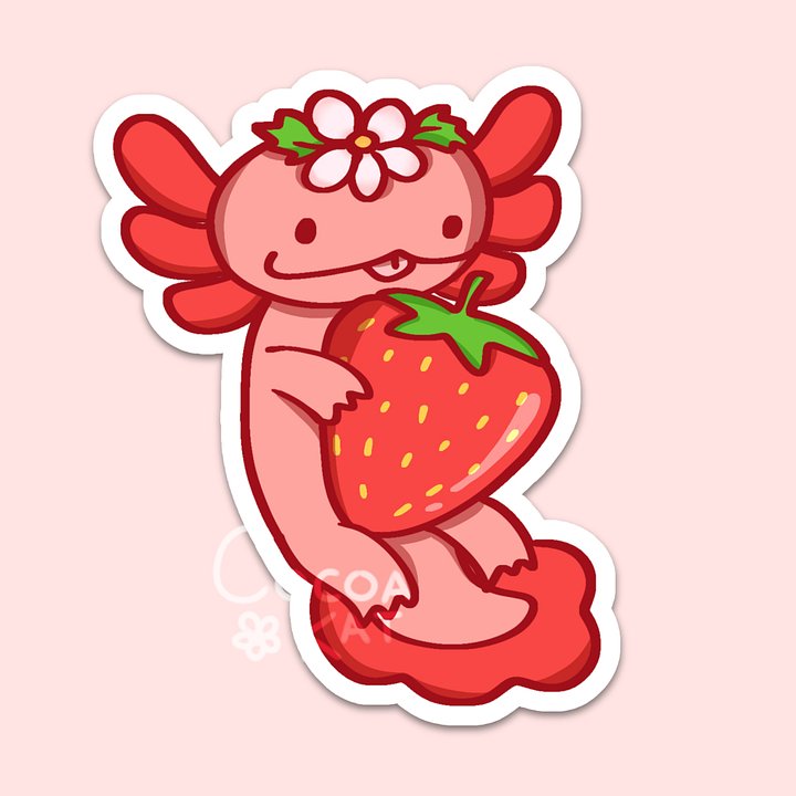 Axolotl Fruit Stickers product image (1)