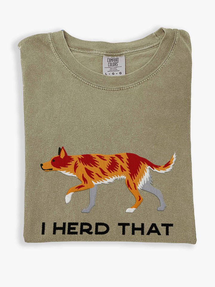 I Herd That T-Shirt(Embroidered) of an Australian Koolie(Red Merle) product image (1)