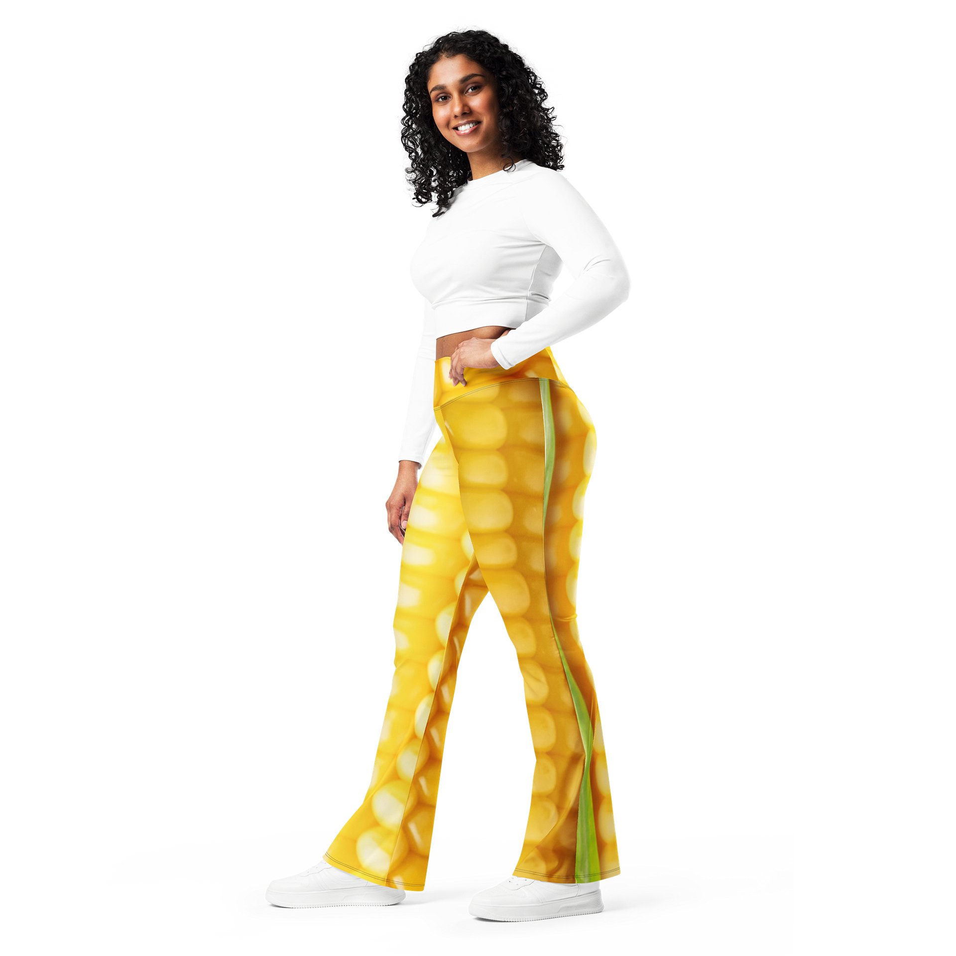Corn on the Cob Flared Leggings with Pocket product image (11)