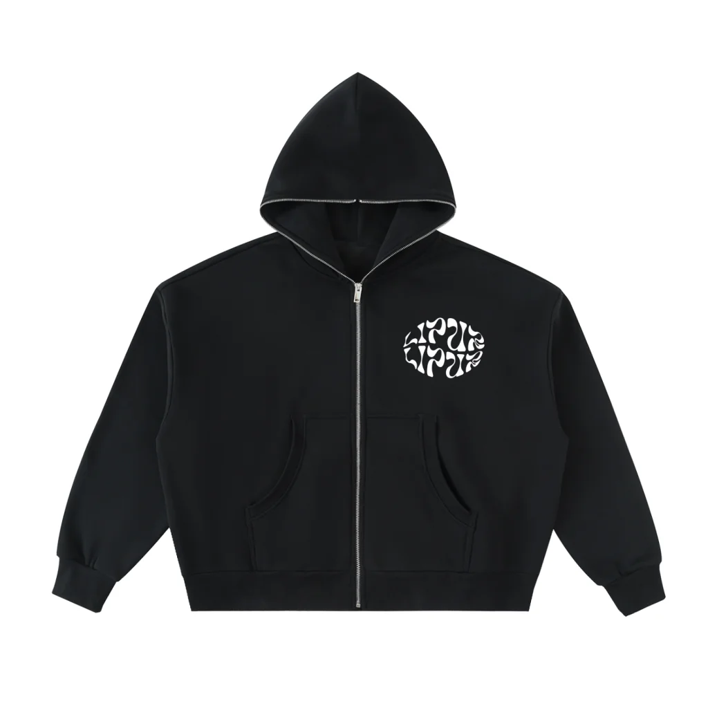 Lipur World - Fleeced Full-Zip Boxy Hoodie product image (1)
