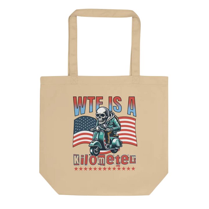 WTF Is A Kilometer? Skeleton Scooter Tote Bag product image (1)