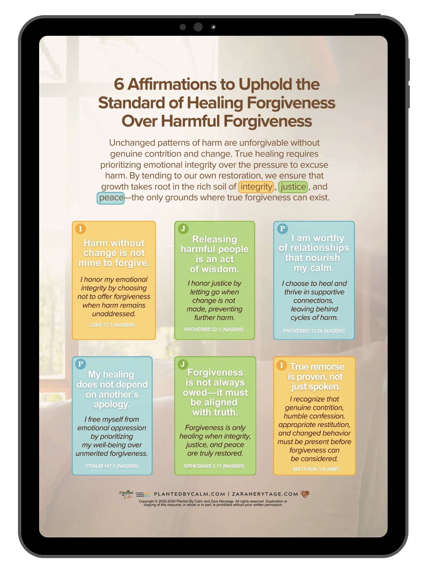 6 Affirmations: Choosing Healing Forgiveness vs. Harmful Patterns (PDF) product image (2)