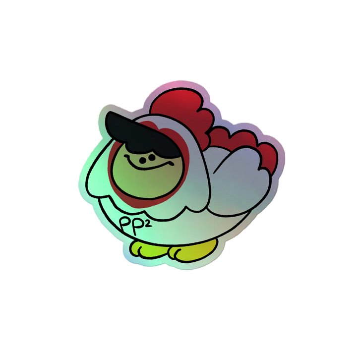holographic chicken adam sticker product image (2)