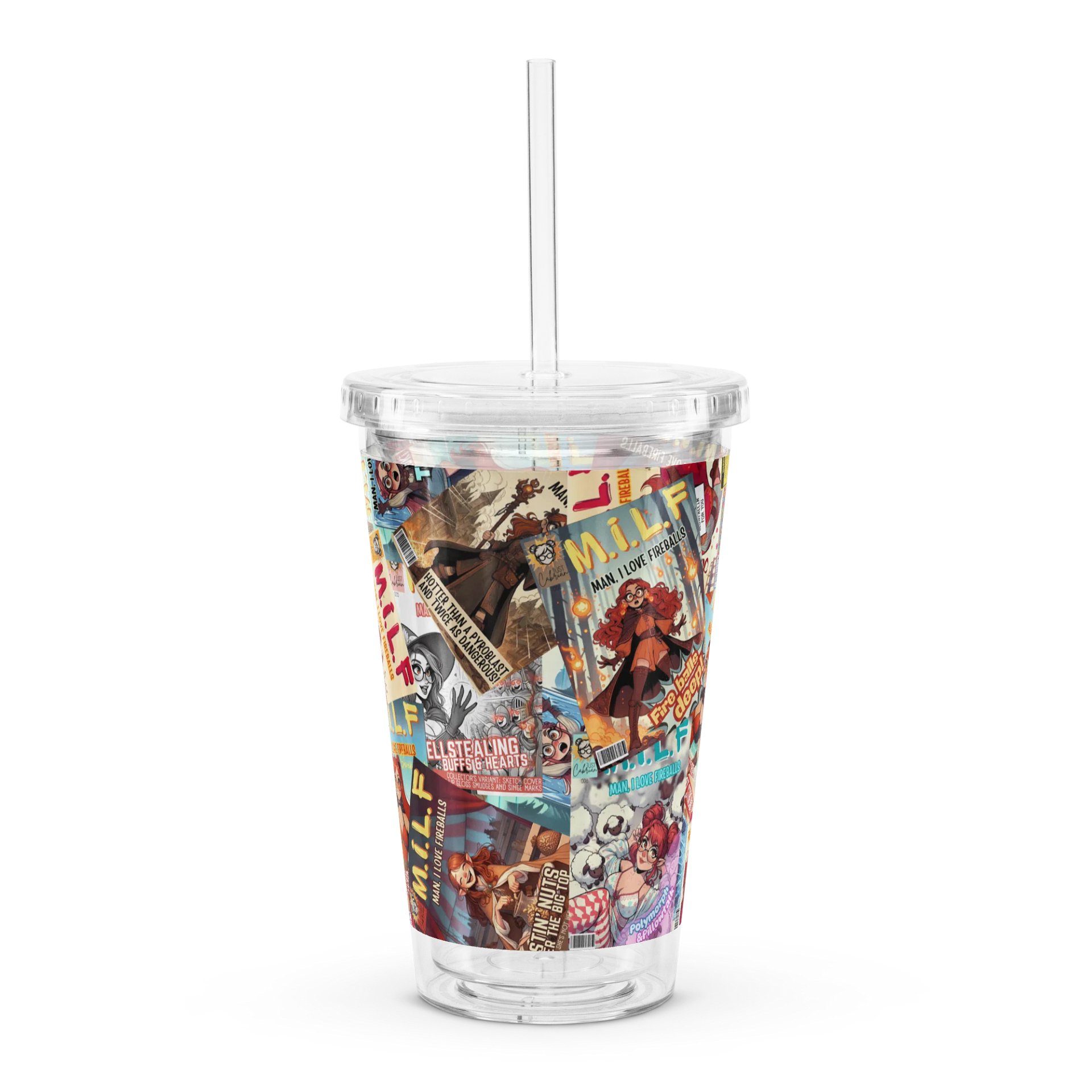 M.I.L.F. Clear Plastic Tumbler (16oz.) product image (6)