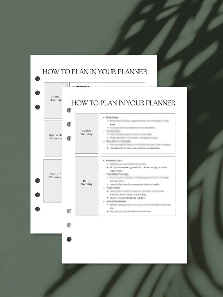 How to Plan in Your Planner | A5 Printable Guide product image (1)