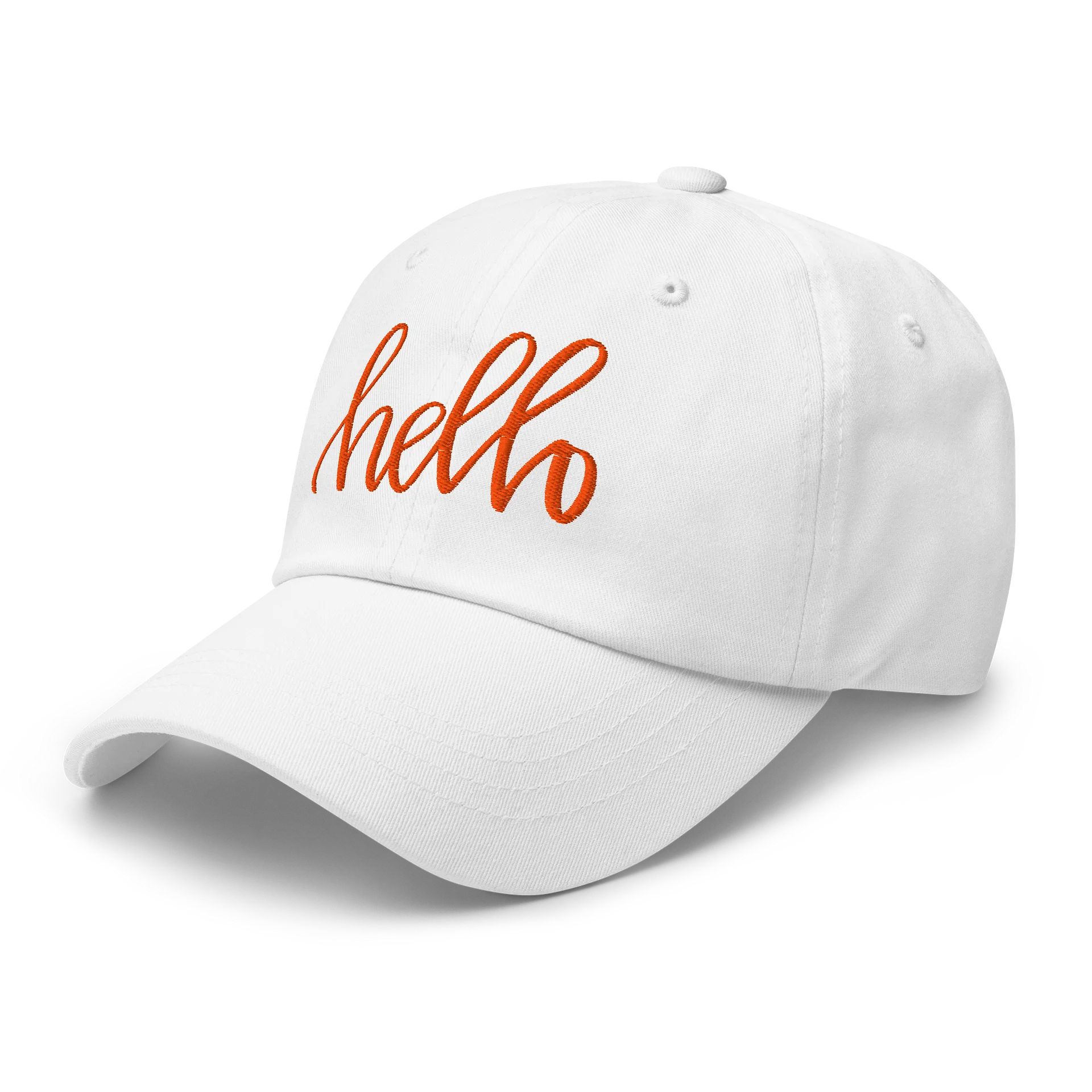 AK’s Hello! — Bright Orange on White - Hat product image (5)