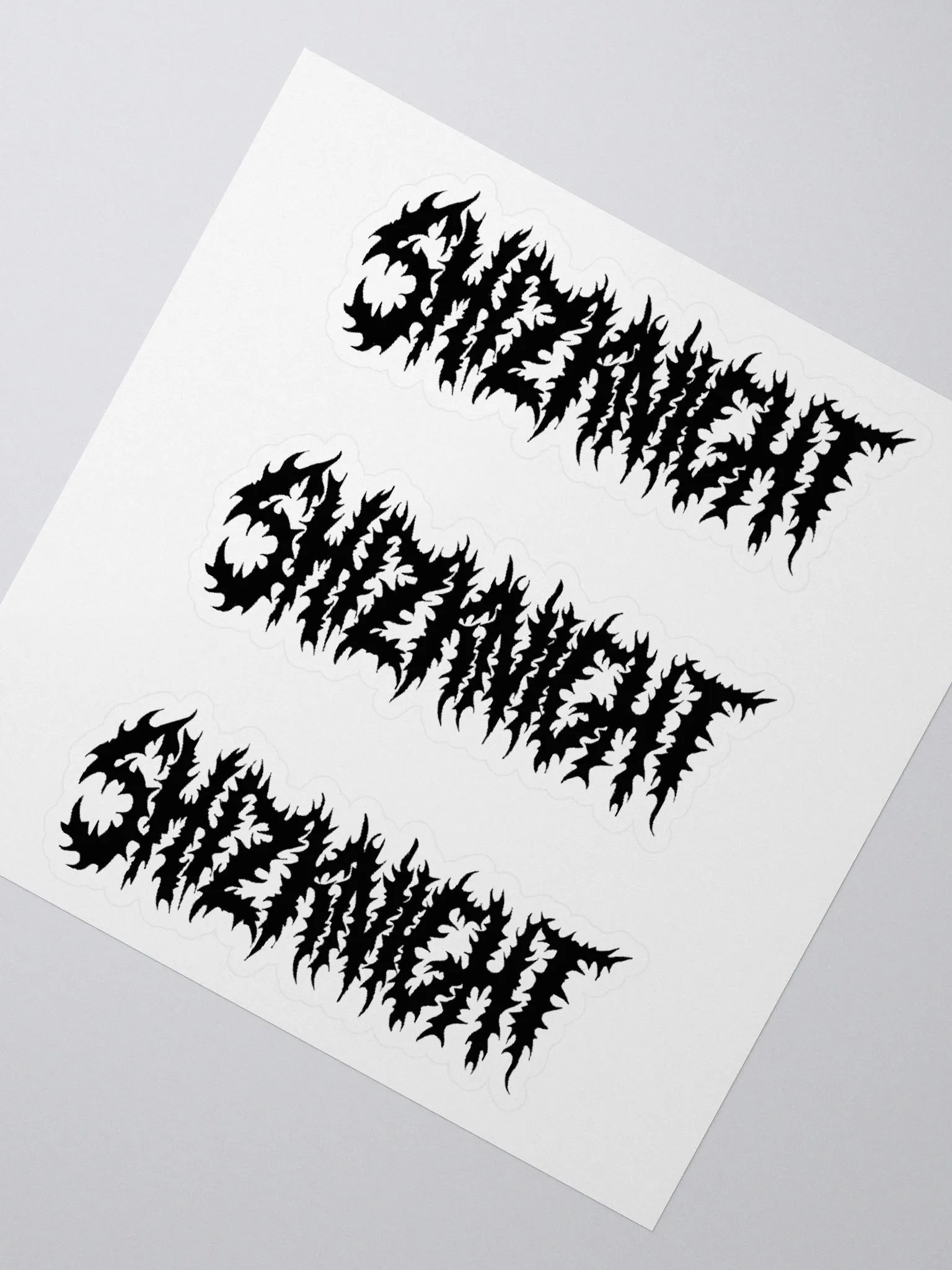 Shizknight Sticker Sheet (Black) product image (2)