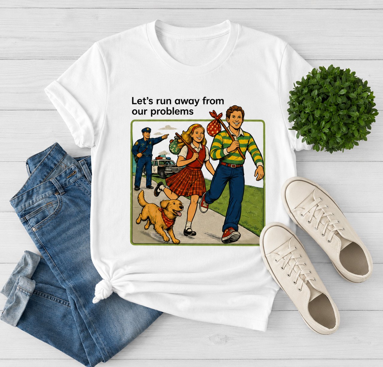 Let's Run Away From Our Problems Tee product image (1)