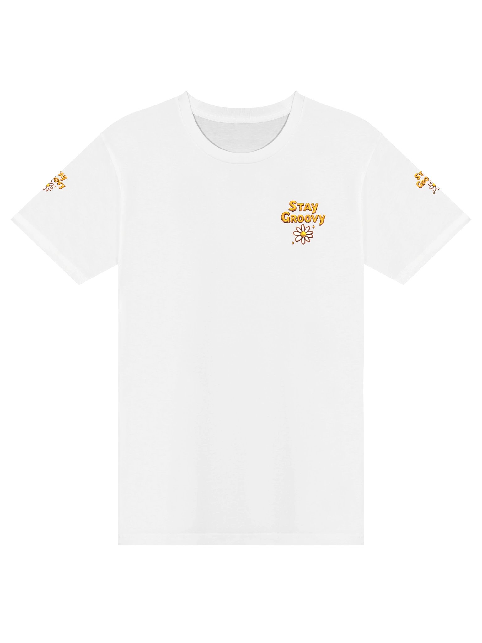 "Stay Groovy" Premium Embroidered Daisy Tee product image (4)