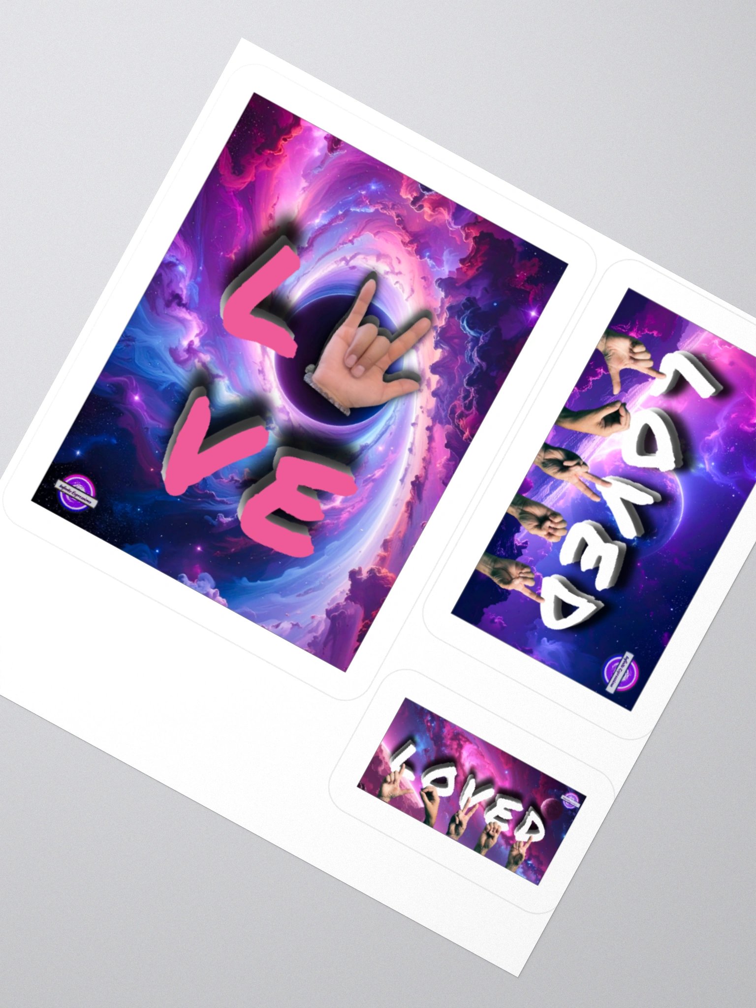 ASL Love/LOVED Cosmic Kiss Cut Stickers product image (2)