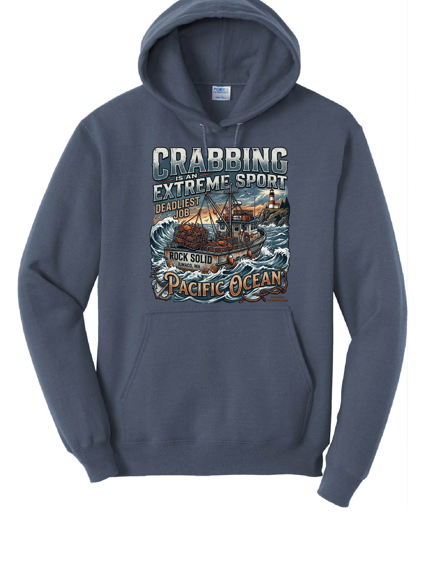 CRABBING PACIFIC OCEAN PORT AND CO STEEL BLUE HOODIE product image (1)