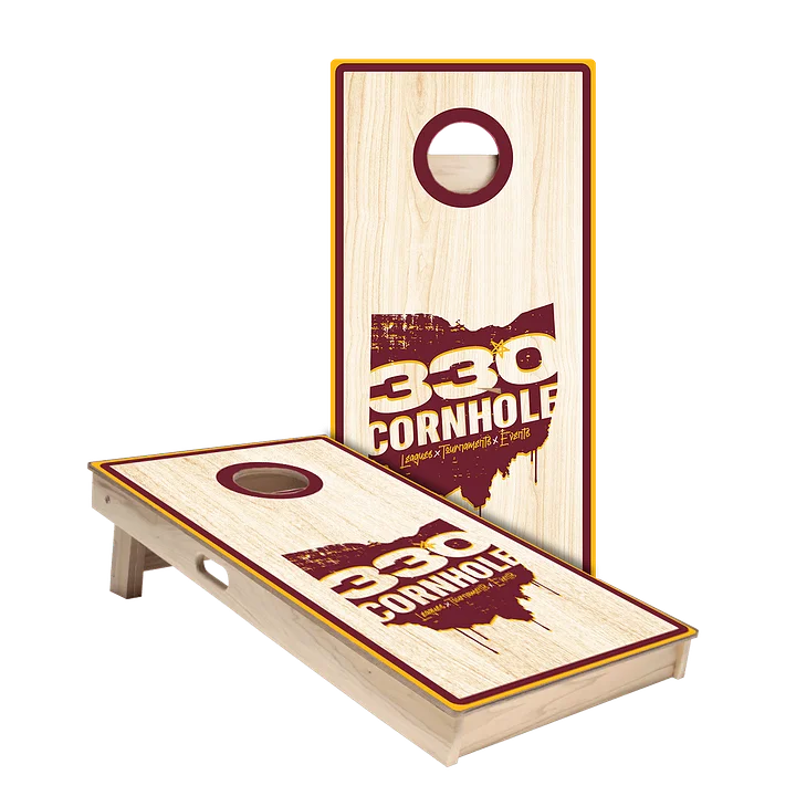 330 Cornhole Wine and Gold Cornhole Boards and Bags (Local Pickup Only) product image (1)