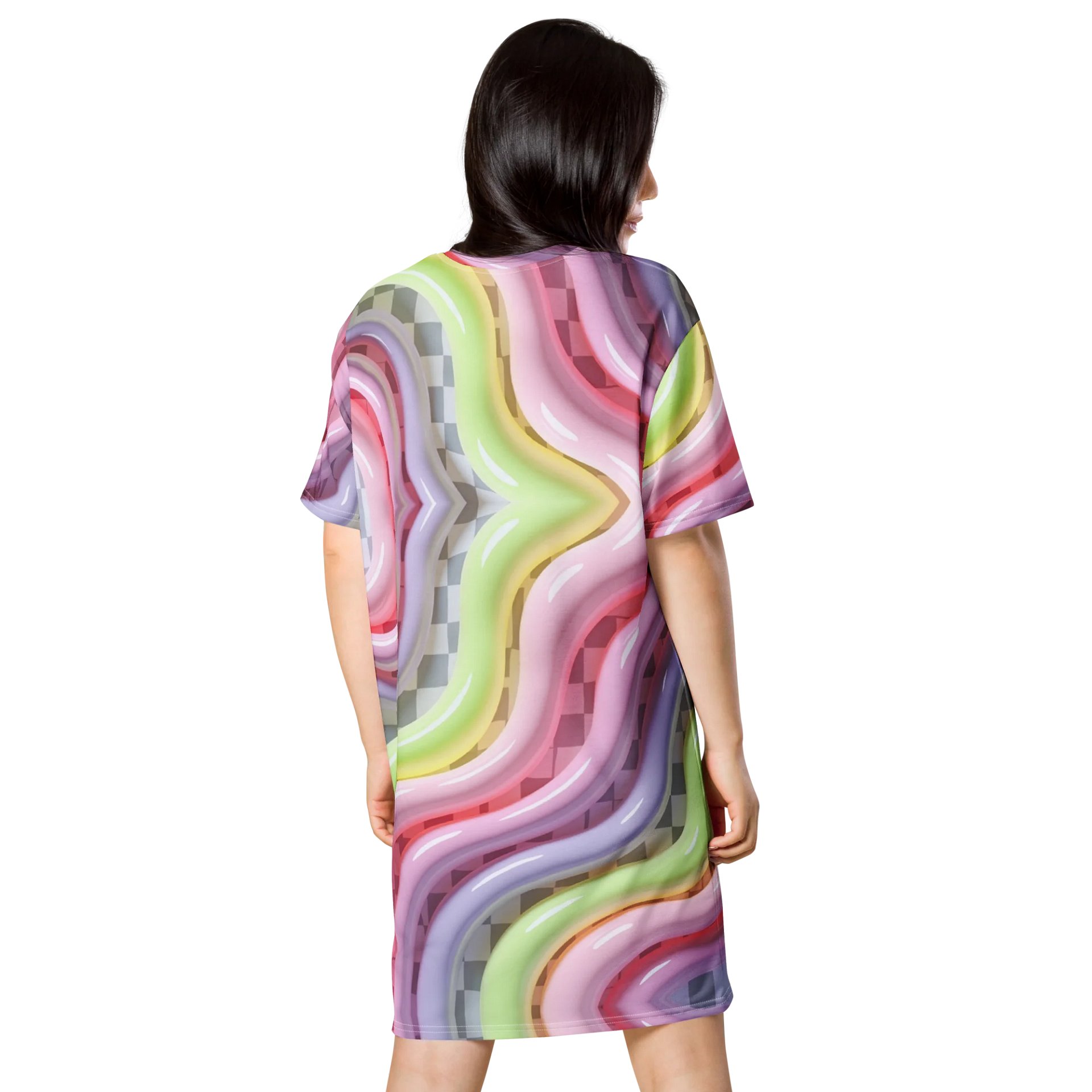 Glossy Ripples Pastel T-Shirt Dress product image (2)