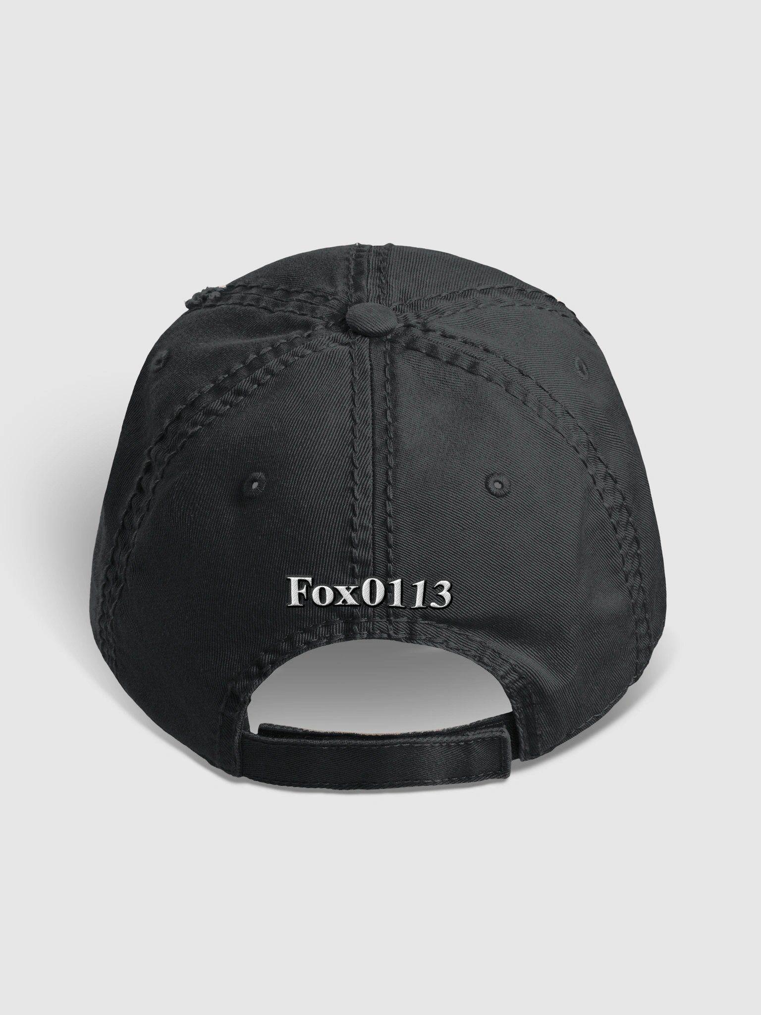 Fox Plush Distressed Dad Hat (Black Outline) product image (12)