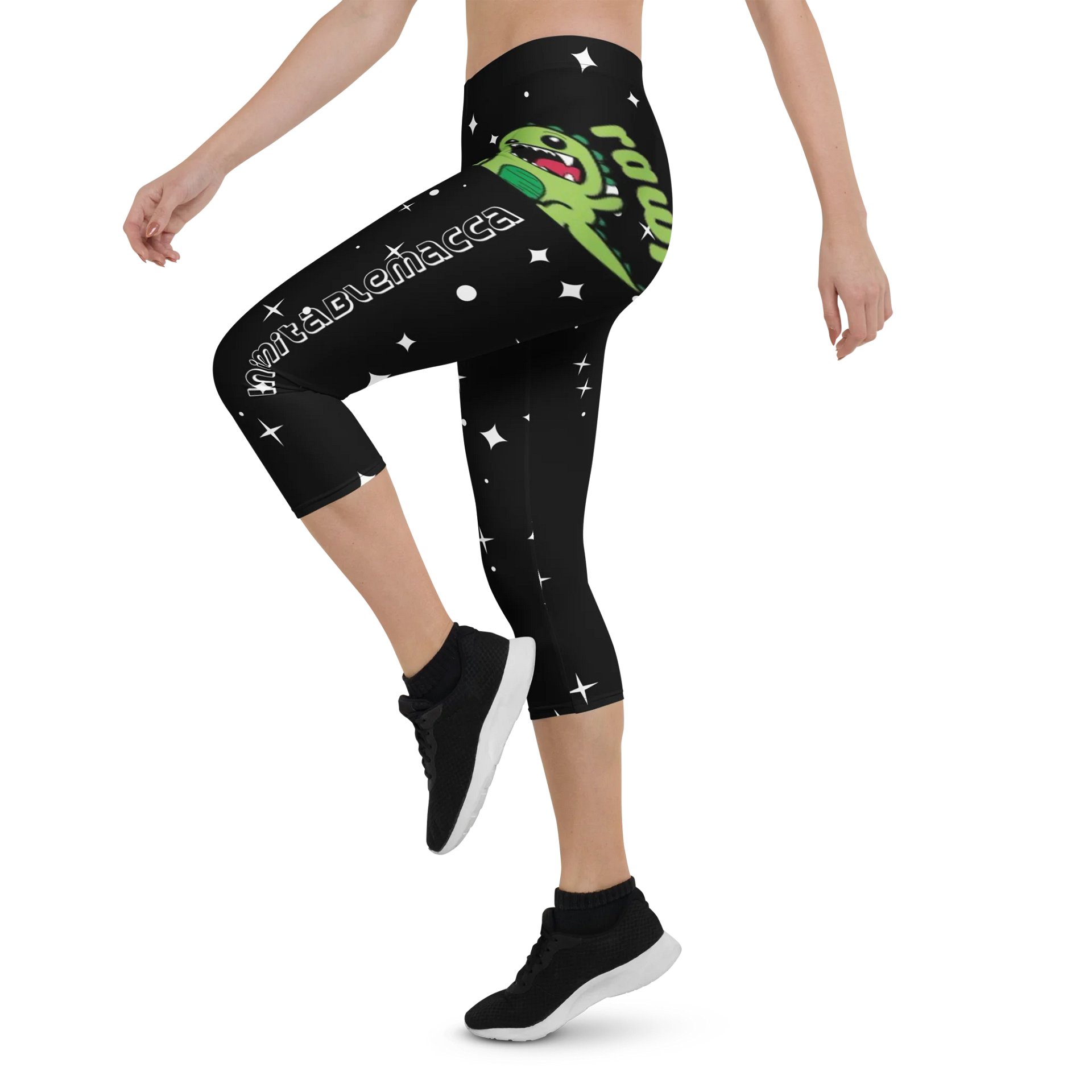 Female Leggins with Rawr Emoji & Inimitable Macca product image (3)