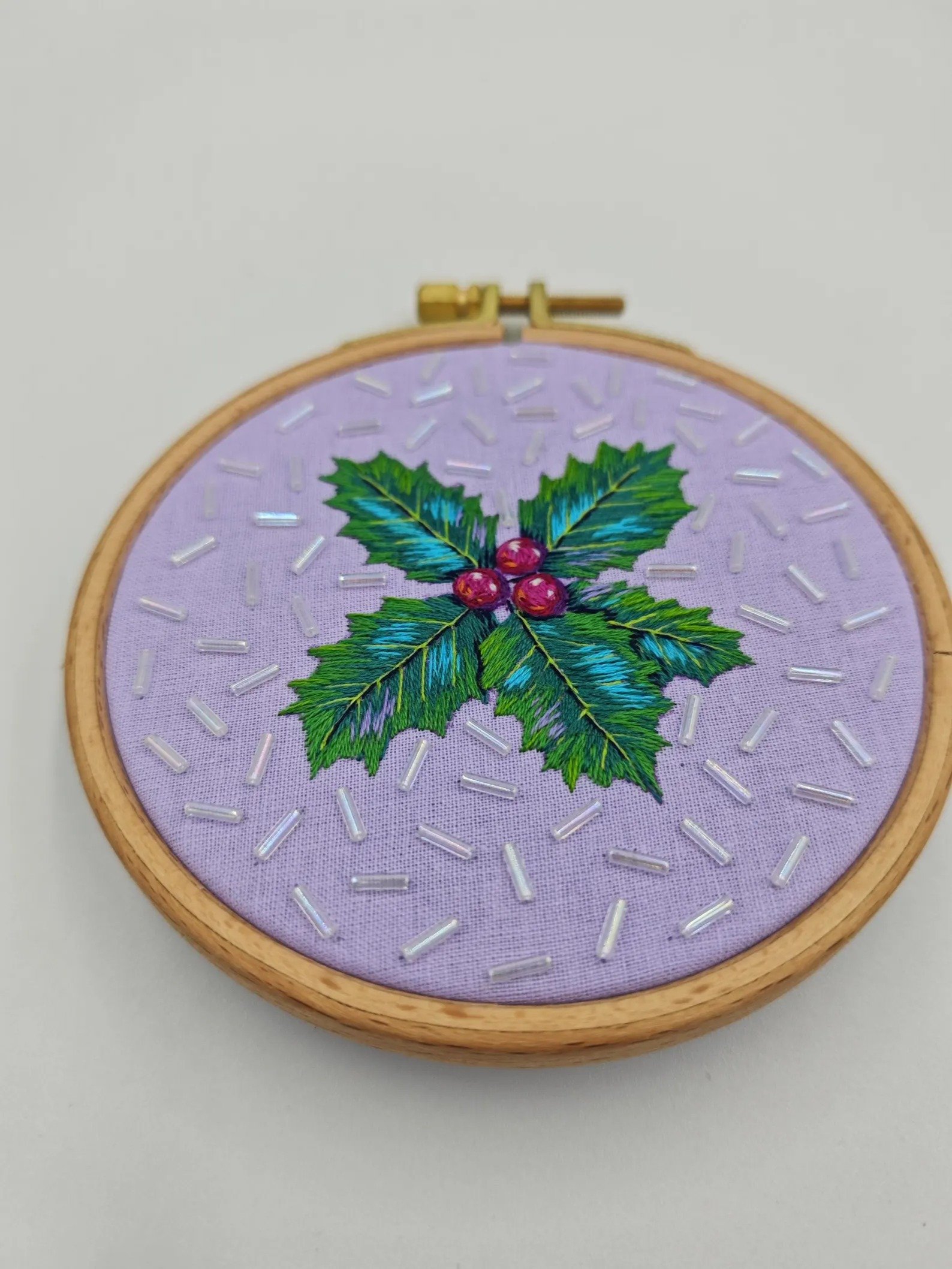 PDF Christmas embroidery pattern bundle, robin and holly product image (10)