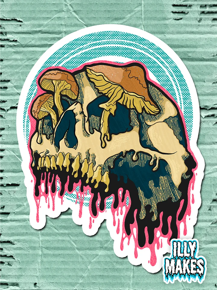 Drippy Mushroom Skull OG Sticker product image (1)