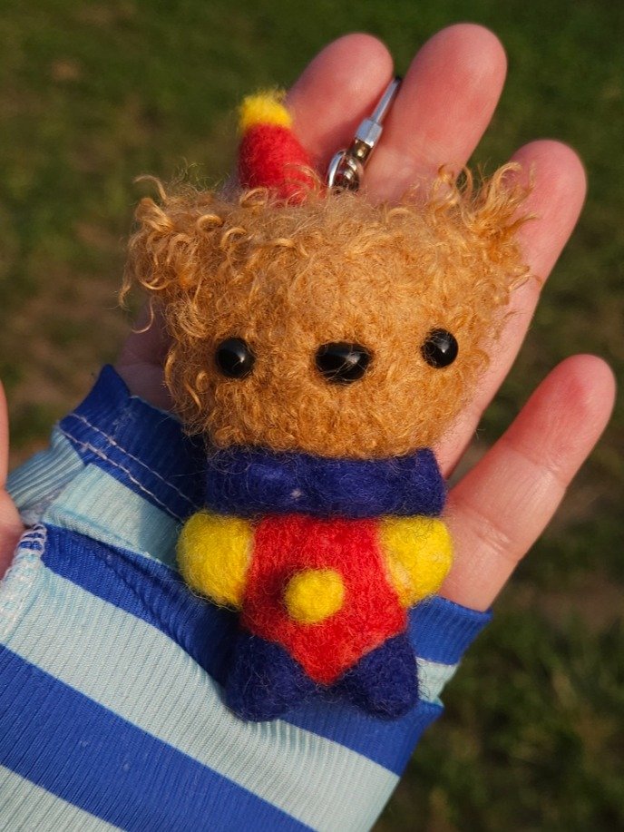 Clown Bear Needle Felt Figurine product image (1)