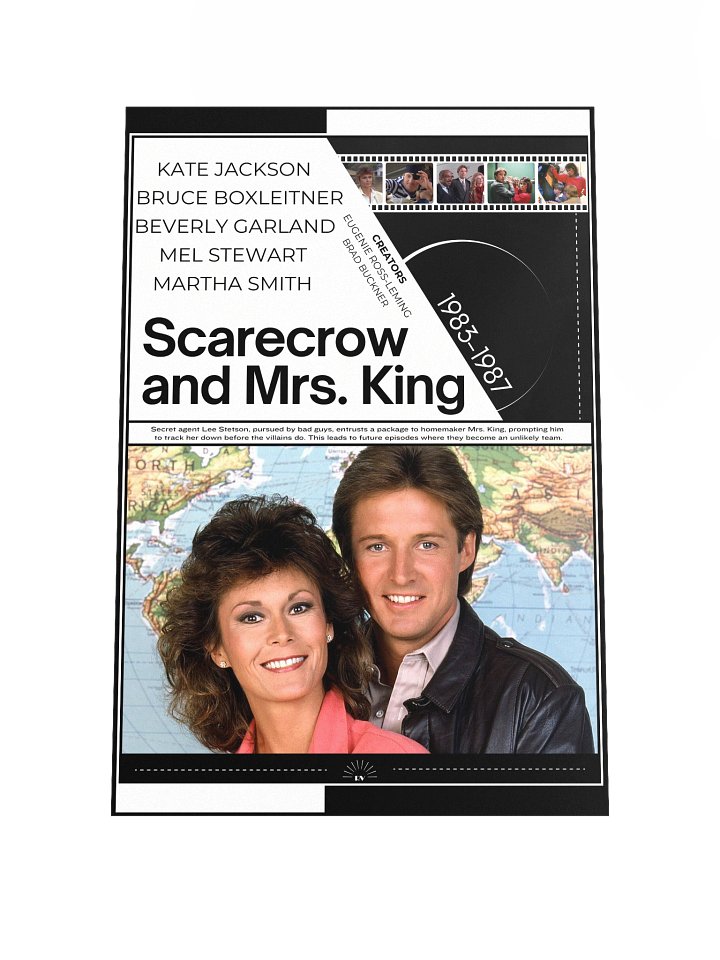 Scarecrow and Mrs. King with Kate Jackson and Bruce Boxleitner 1983–1987 | Poster | 12x18 Wall Art product image (1)