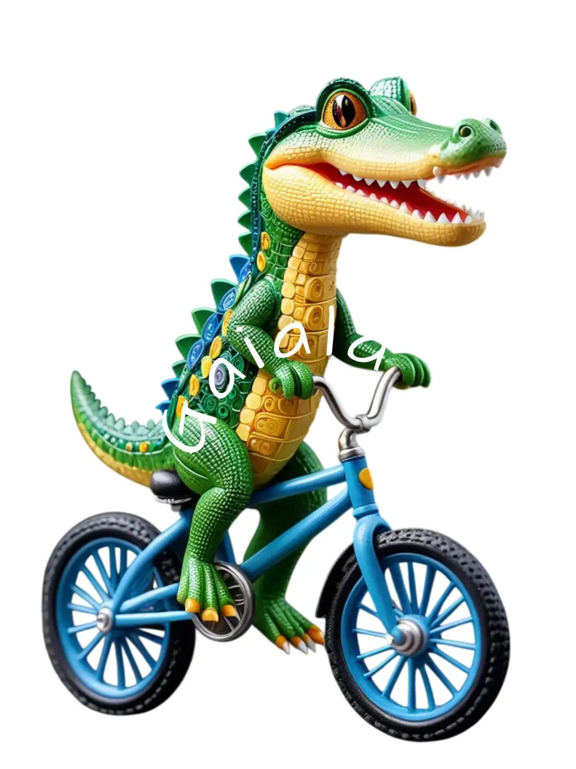 Baby Crocodile Riding a Bike Kid Nursery Print Child Wall Art product image (5)