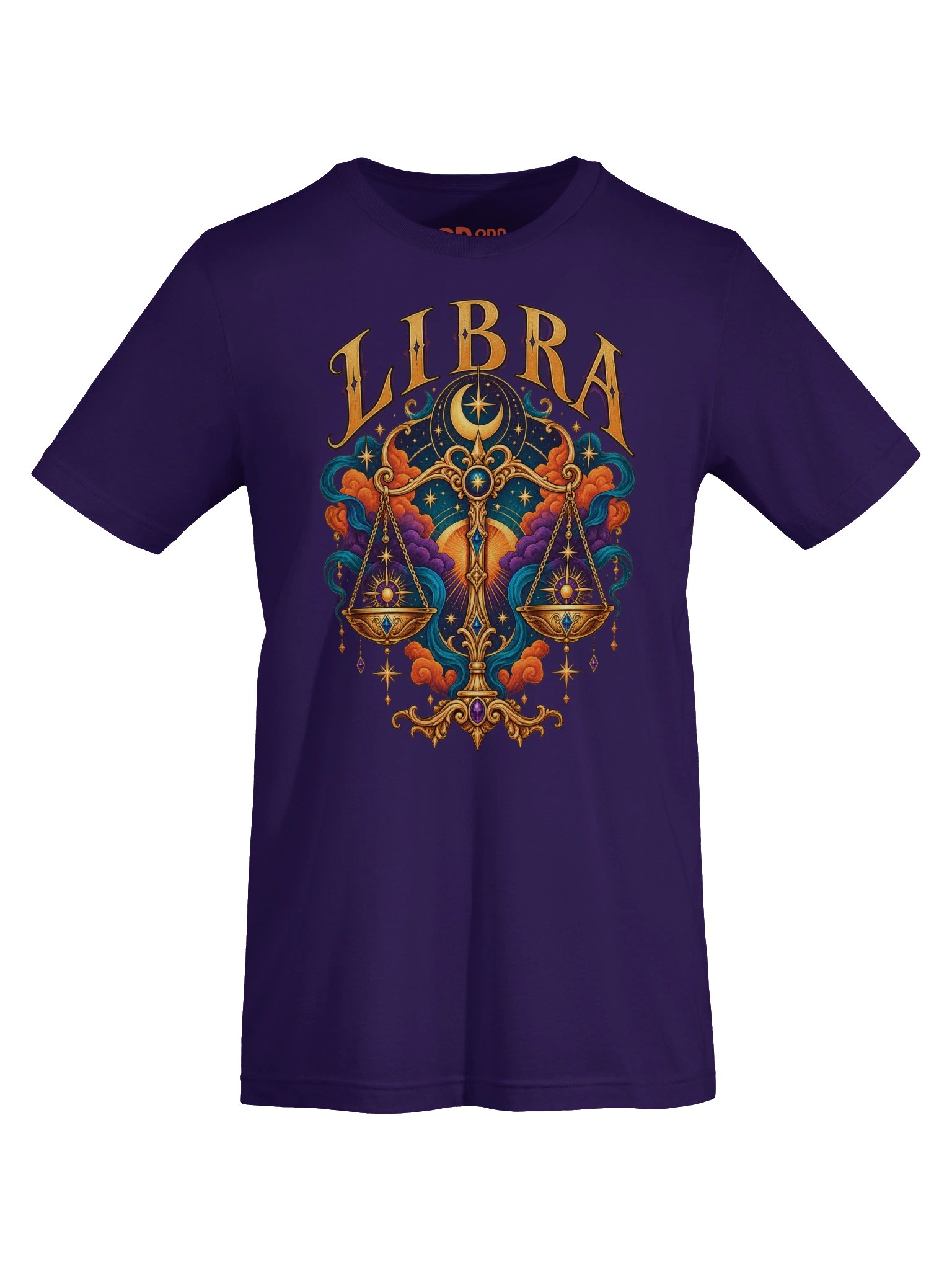 Libra Zodiac T-Shirt With Ornate Celestial Scales product image (7)