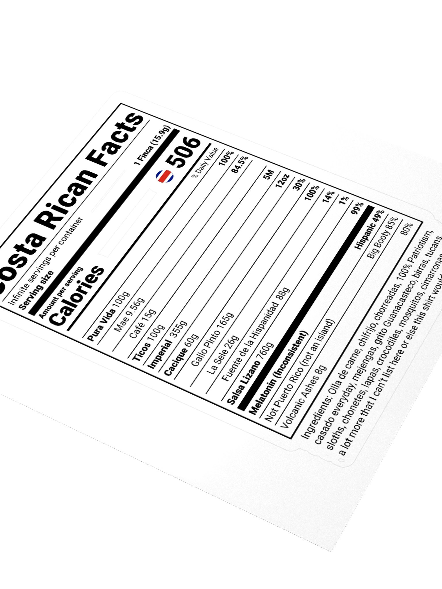 Costa Rican Facts stickers product image (5)