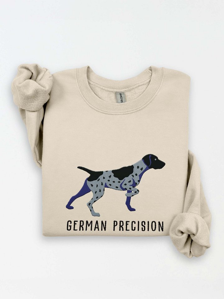 German Precision Sweatshirt (Embroidered) of a German Shorthaired Pointer(Black Roan) product image (1)